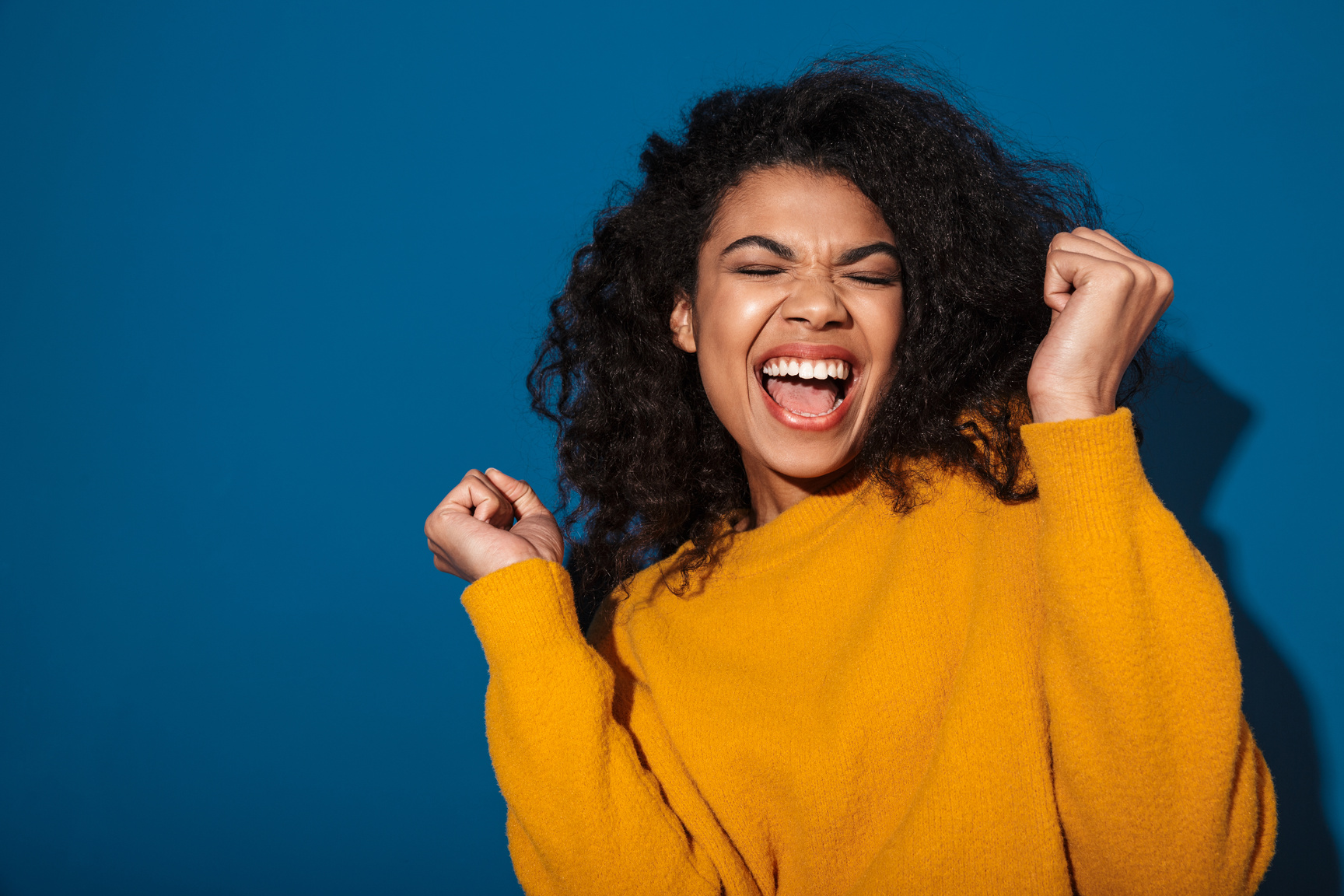 Excited Screaming African Woman